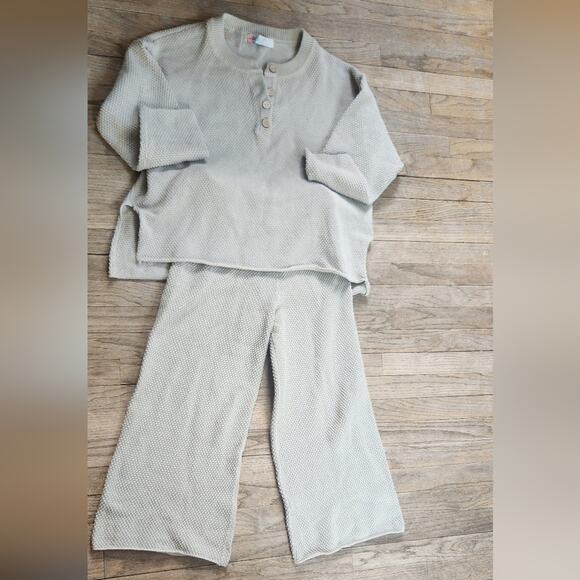 Free People Haliee Sweater Set Sz Small New BIEGE - Picture 5 of 6